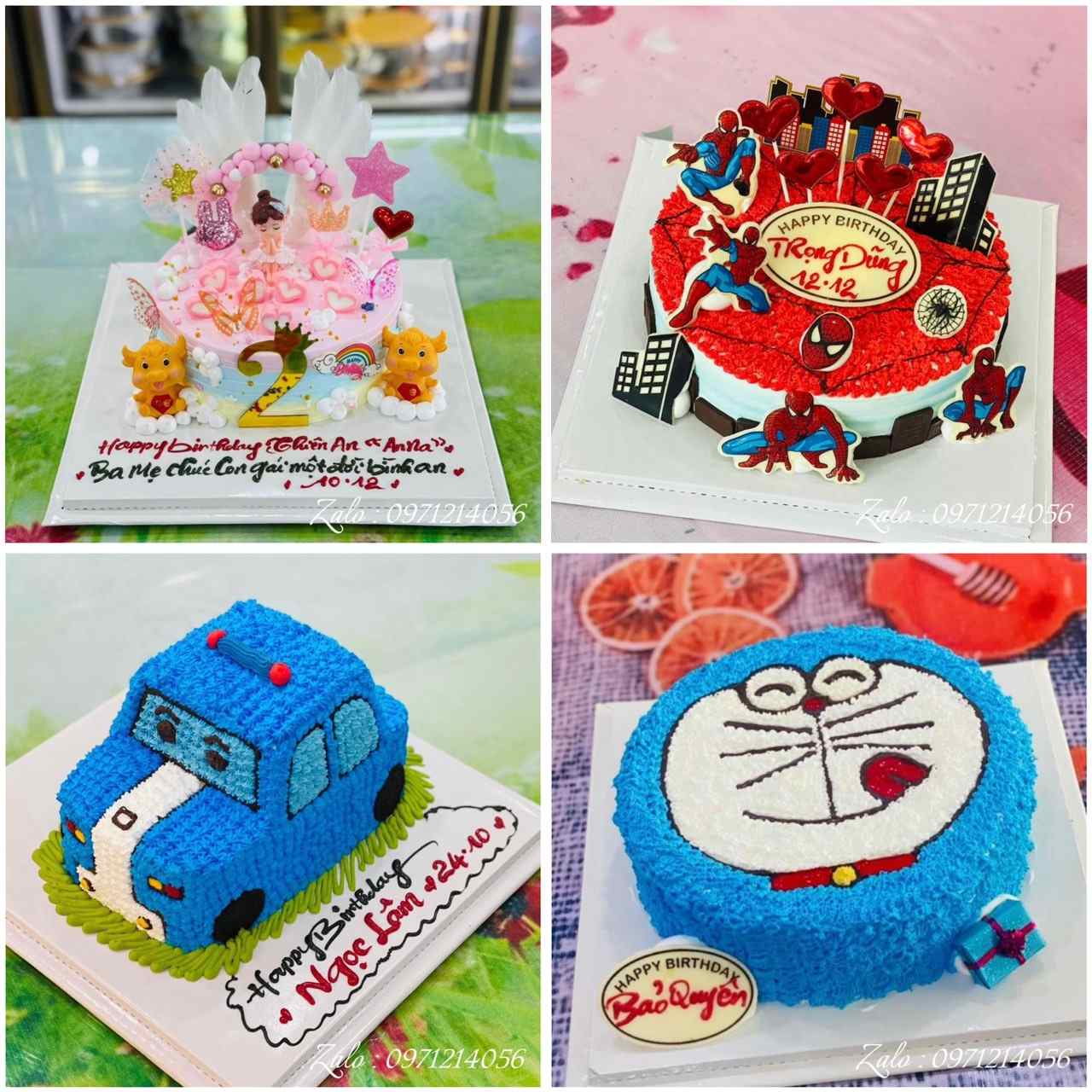 Bánh kem Công Chúa - Siêu Nhân - Doraemon - Xe Hơi